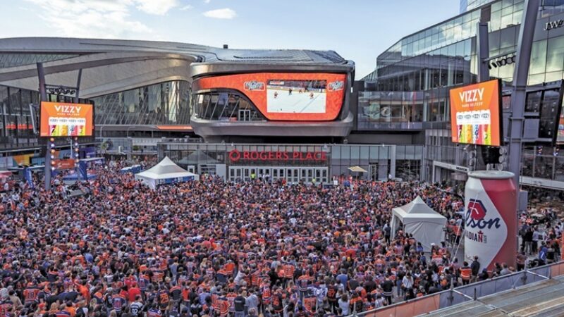 Pg 09 Oilers Rogers Place exterior crowd